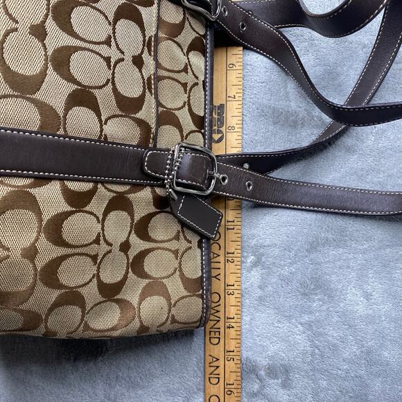 Coach Signature 6042 Canvas Leather Tote Bag Brown Used - Picture 11 of 12
